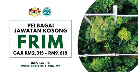 FRIM Buka Tawaran Pelbagai Jawatan Kosong Sesi Mei 2024 Gaji RM2 315