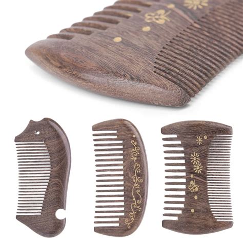 Natural Sandalwood Wide Tooth Comb Massage Comb Hair Care Handmade