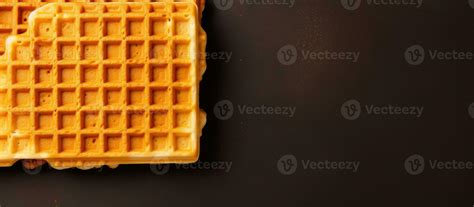 Belgian Waffle Texture Background With Square Waffled Cookie Mockup