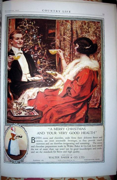 1921 Bakers Cocoa Chocolate Ad Beautiful Couple