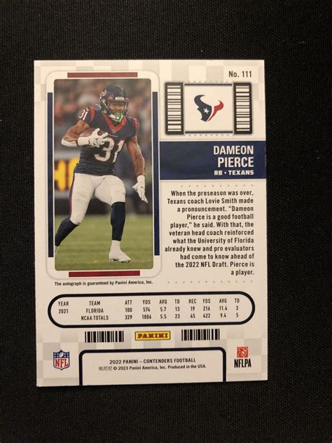 Panini Contenders Rookie Ticket Rps Red Zone Dameon Pierce