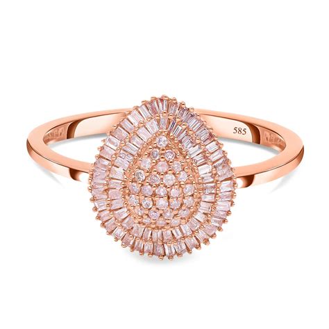 Natürlicher Rosa Diamant Ring SGL zertifiziert 585 Roségold Größe