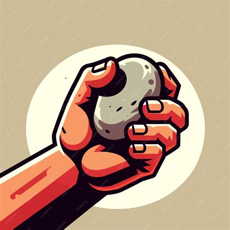 Premium Vector Illustration Of A Hand Holding A Stone