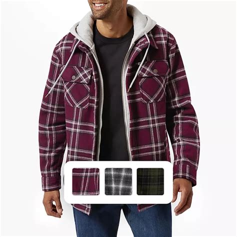 Lee Mens Sherpa Bonded Flannel Shacket Sams Club