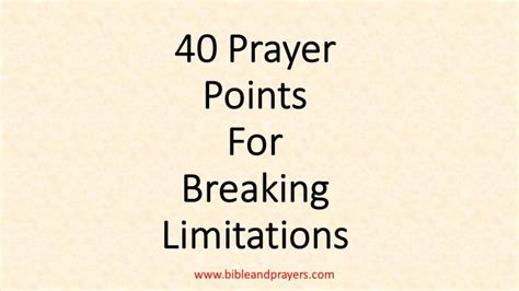 40 Prayers Points For Breaking Limitations