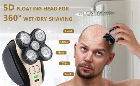 Telfun 5 In 1 Electric Razor For Men Wetdry Rechargeable Rotary