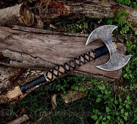 Handmade Double Head Battle Axe With Sheath Christmas T Birthday