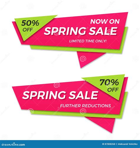 Spring Sale Label Price Tag Banner Badge Template Sticker Design Vector ...