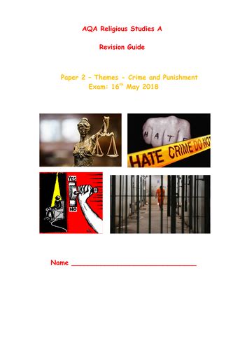 Aqa A Religious Studies Gcse Crime And Punishment Revision Guide