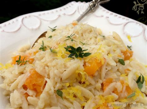 Lemony Thyme Orzotto {Featuring Roasted Cushaw Squash} - Lemony Thyme