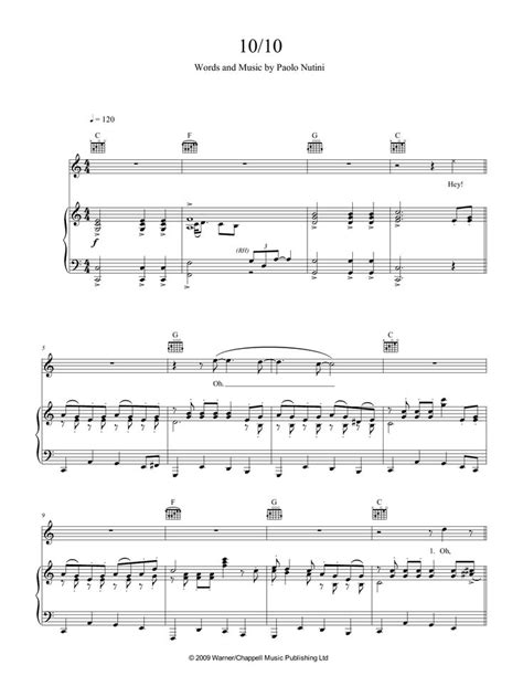 Paolo Nutini 10 Out Of 10 Sheet Music And Printable Pdf Music Notes