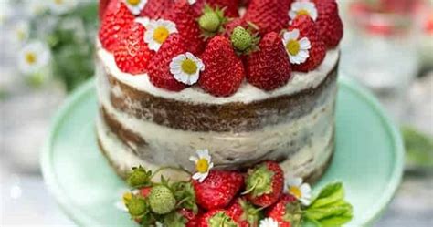 Strawberries And Cream Naked Cake Punchfork