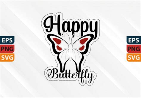 Best Happy Butterfly Svg Design Graphic By Teeadept Creative Fabrica