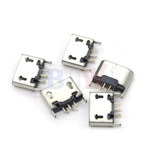 Pcs Micro Usb Type Connector Female Port Jack Tail Socket Plug Ibuw