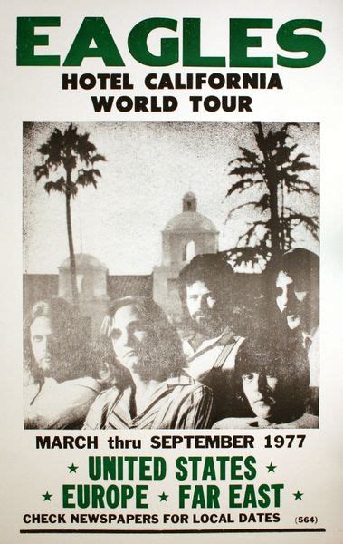 Eagles Hotel California World Tour Poster Amoeba Music