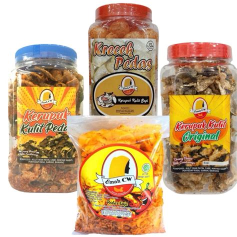 Jual Emak Cw Keripik Singkong 4 Pcs Nage 26 Kulit Ikan Pedas Manje