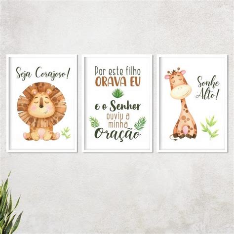 Quadro Decorativo Kit Por Este Filho Eu Orava Sala Quarto