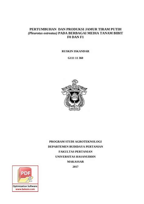 Pdf Pertumbuhan Dan Produksi Jamur Tiram Putih Dokumen Tips