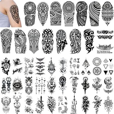 Amazon Sheets Nezar Maori Temporary Tattoo Sleeve For Men