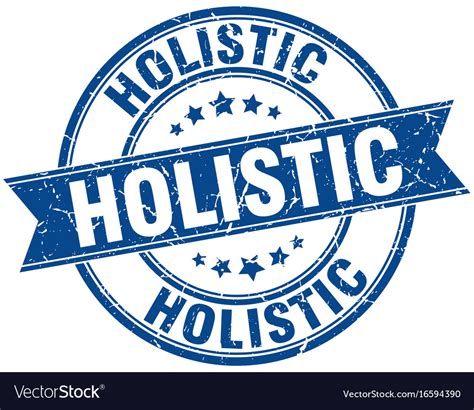 Holistic Round Grunge Ribbon Stamp Royalty Free Vector Image