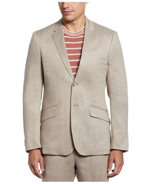 Perry Ellis Slim Fit Linen Blend Summer Suit Jacket In Gray For Men Lyst