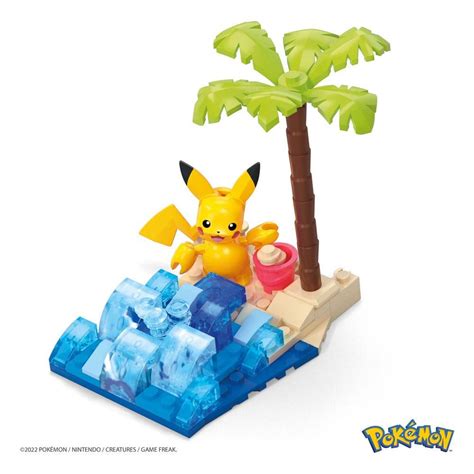 Pok Mon Mega Construx Construction Set Pikachu S Beach Splash Mattel