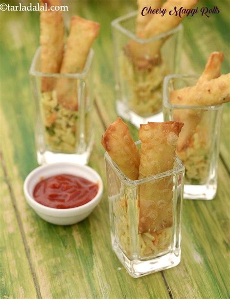 Cheesy Maggi Noodles Rolls Deep Fried Maggi Vegetable Rolls Recipe