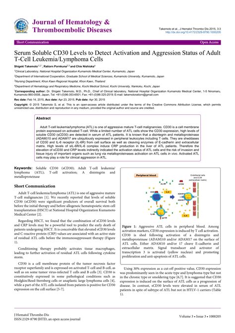 Pdf Serum Soluble Cd Levels To Detect Activation And Aggression