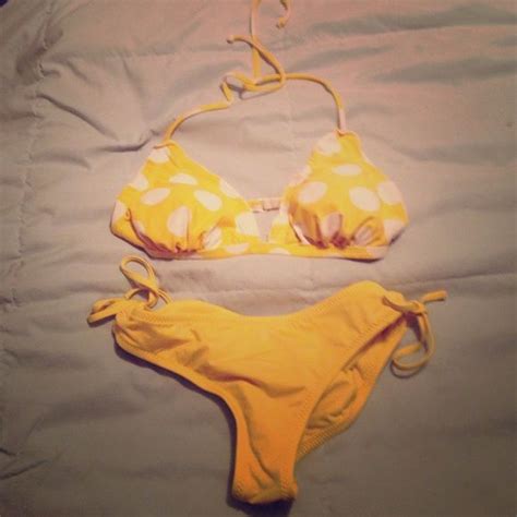 Xhilaration Yellow Polka Dot Bikini Yellow Polka Dot Bikini Polka