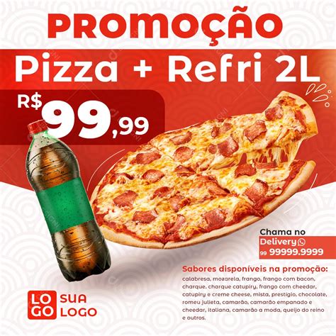 Social Media Promoção Pizza e Refri PSD Editável download Designi