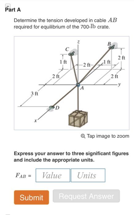 Solved Part A Determine The Tension Developed In Cable Ab Chegg