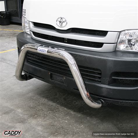 To Suit Toyota Hiace Lwb Stainless Steel Nudge Bar Caddy Storage Systems