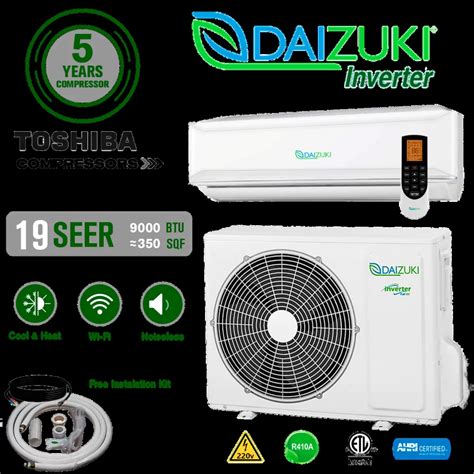 Daizuki 9000 Btu 20 Seer 220v Inverter Ductless Mini Split Air