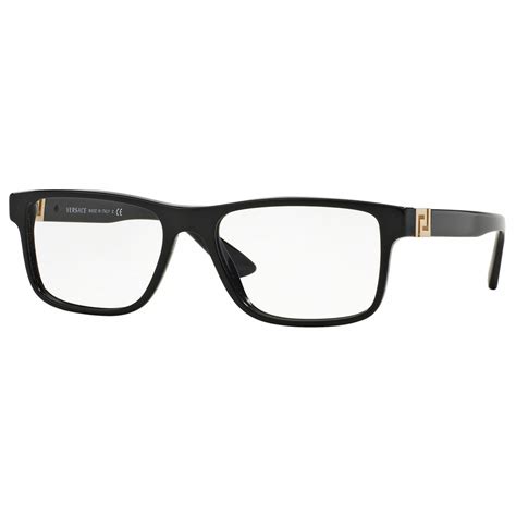 Versace Black Mens Rectangle Eyeglasses Ve3211 M00182 Itshot