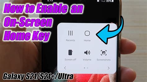 Galaxy S21 S21 How To Enable An On Screen Home Key Assistant Menu Youtube