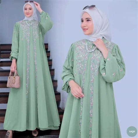 Jual DESAYU DRESS Crinkle Airflow Premium Gamis Kringkel Kombinasi