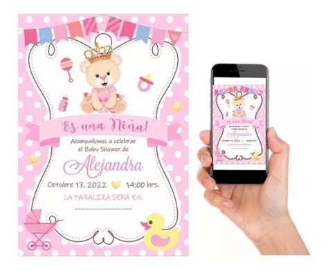 Invitaci N Digital Baby Shower Osita Kit Imprimible Meses Sin Intereses