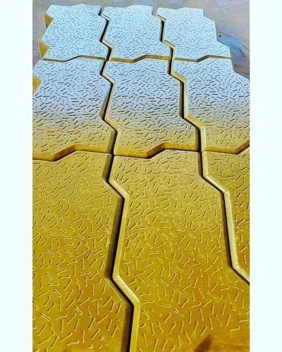 Yellow Concrete Zig Zag Paver Block For Pavement Thickness Mm At