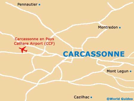 Map of Carcassonne Airport (CCF): Orientation and Maps for CCF ...