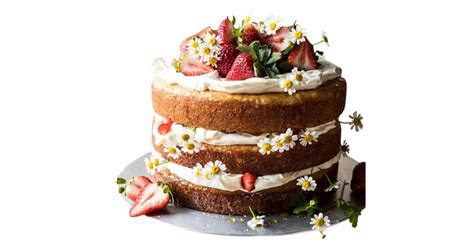 Strawberry Topped Naked Layered Cake Layered Cake Caker Street