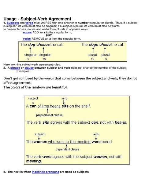 Subject Verb Agreement Pdf Plural Grammatical Number