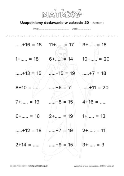 Zadania Matematyczne Kolorowanki Matematyczne Do 10 Do Druku Bliss