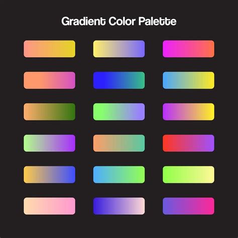 Premium Vector Vector Vibrant Colorful Gradients Color Swatches Set