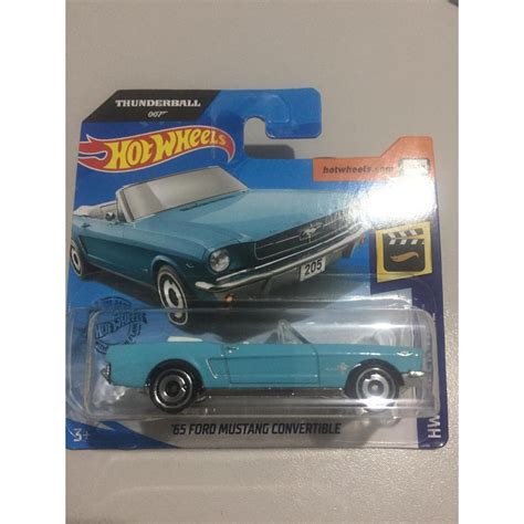 Hot Wheels Ford Mustang Convertible Cor Azul Cartela Curta Shopee Brasil