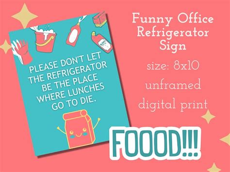 Office Refrigerator Signs