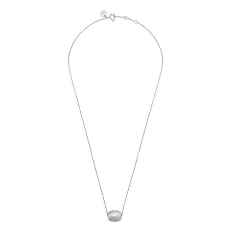 Collier Pierre De Lune Grise Or Blanc Morganne Bello Ocarat