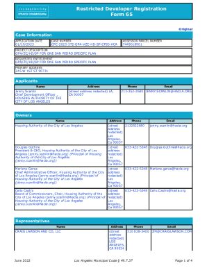 Fillable Online Ethics Lacity Restricted Developer Registration Fax