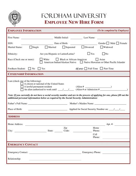 New Employee Hire Forms Newemployeeforms