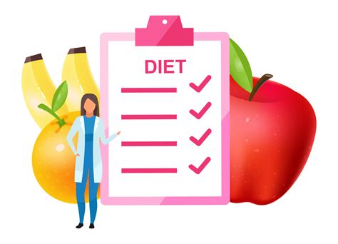 Doctor Offering Diet Plan Flat Vector Illustration Female Nutritionist