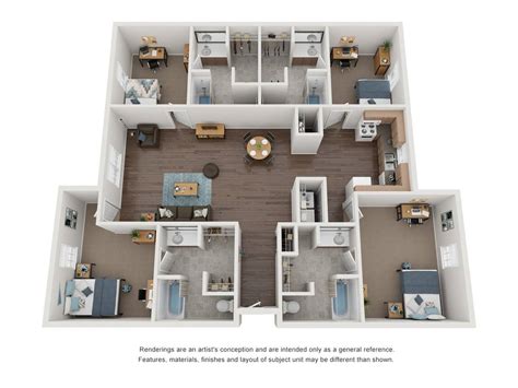 4 Bedroom Apartment Floor Plans